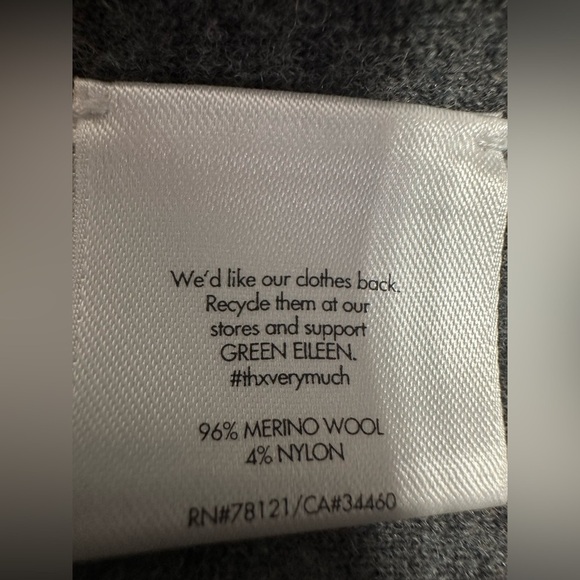 Eileen Fisher Wool Women’s Open Front Cardigan Size M Jacket Blue & Gray - Picture 6 of 6